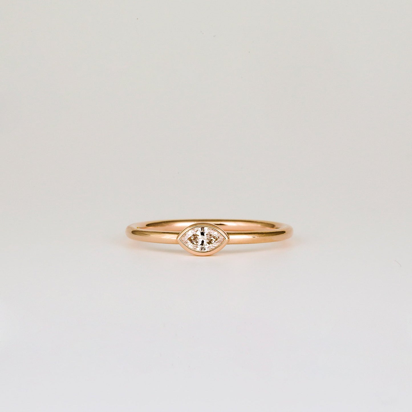 0.8 CT Marquise Cut Lab-Grown Diamond Bezel Engagement Ring