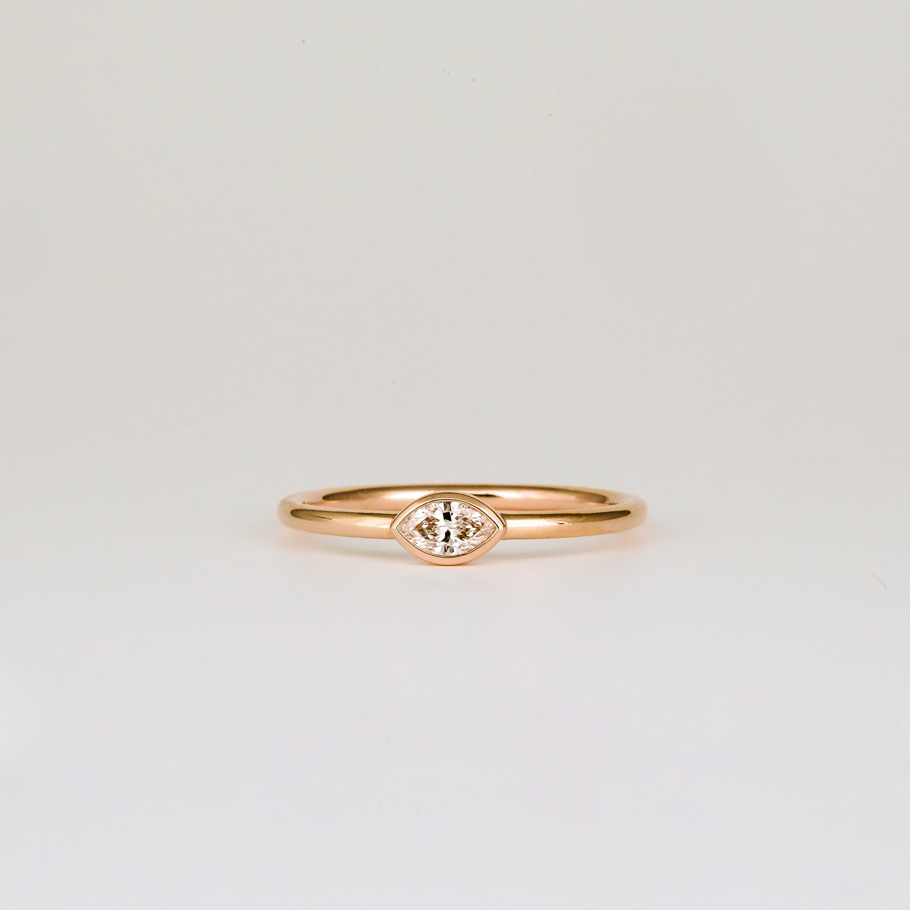 0.8 CT Marquise Cut Lab-Grown Diamond Bezel Engagement Ring