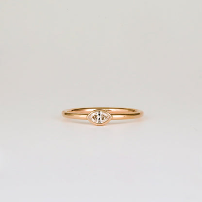 0.8 CT Marquise Cut Lab-Grown Diamond Bezel Engagement Ring