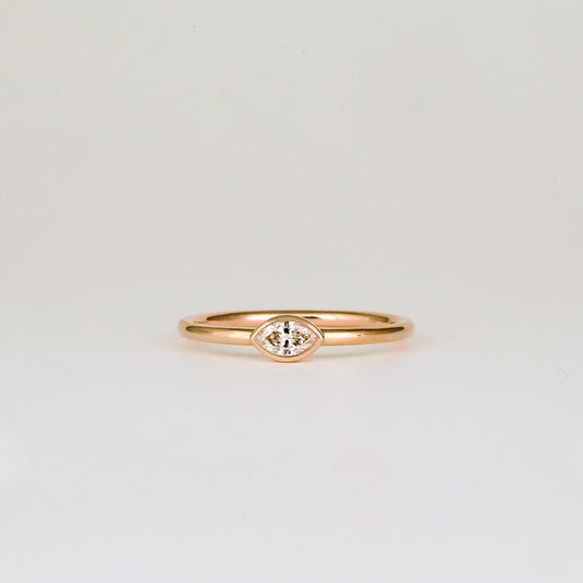 0.8 CT Marquise Cut Lab-Grown Diamond Bezel Engagement Ring
