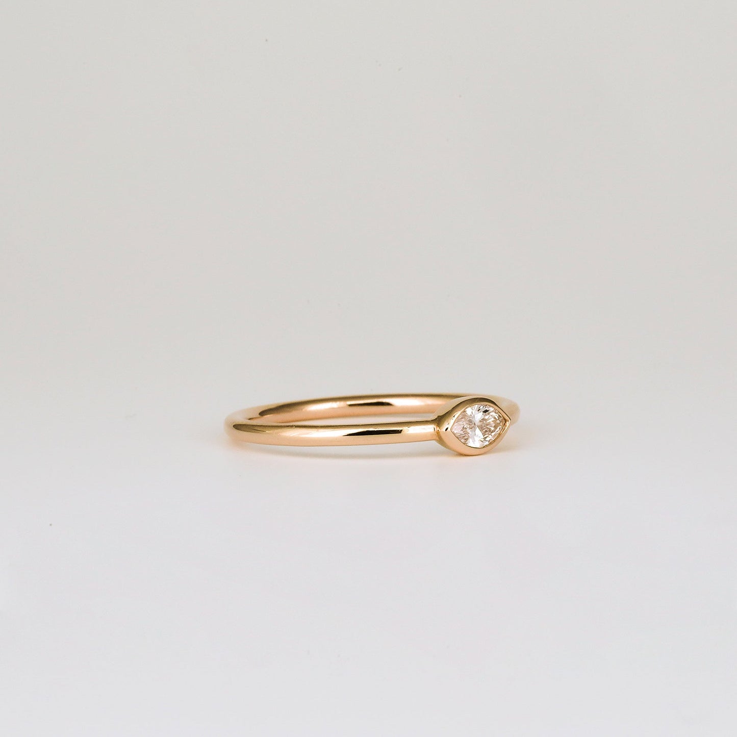 0.8 CT Marquise Cut Lab-Grown Diamond Bezel Engagement Ring