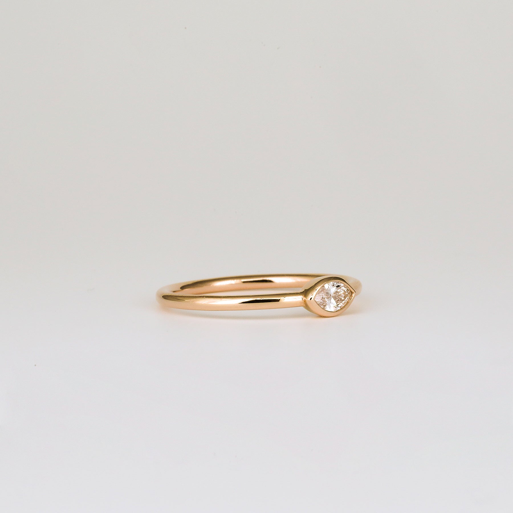 0.8 CT Marquise Cut Lab-Grown Diamond Bezel Engagement Ring