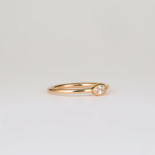 0.8 CT Marquise Cut Lab-Grown Diamond Bezel Engagement Ring