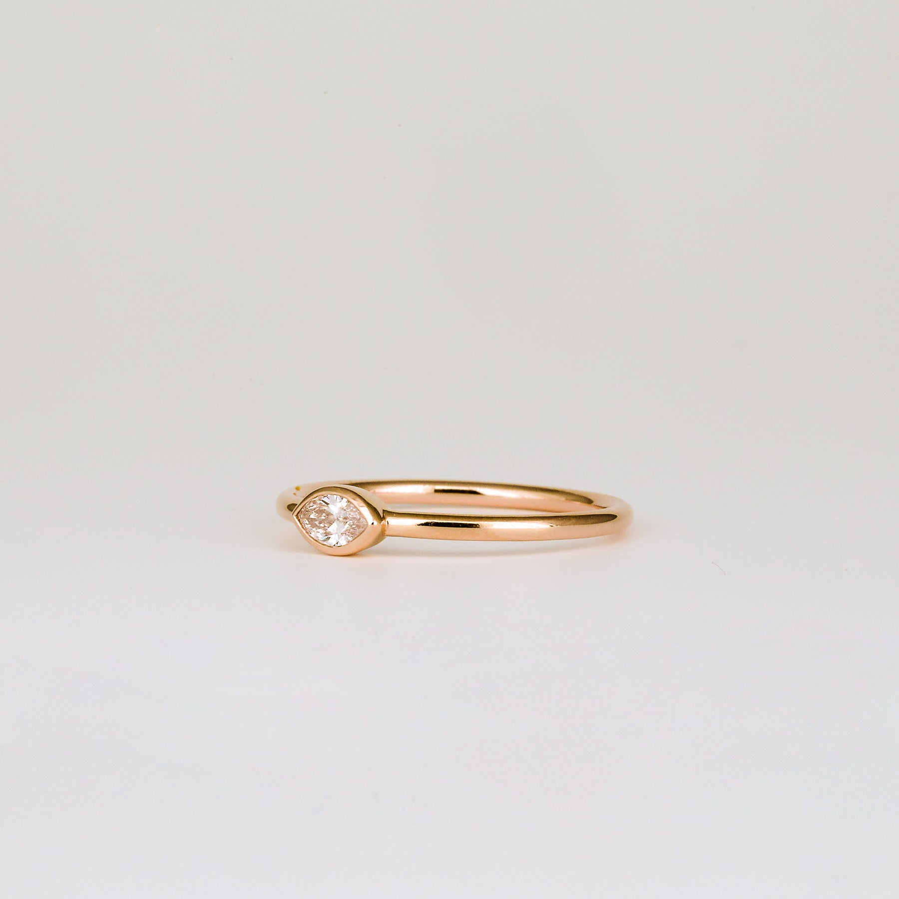 0.8 CT Marquise Cut Lab-Grown Diamond Bezel Engagement Ring