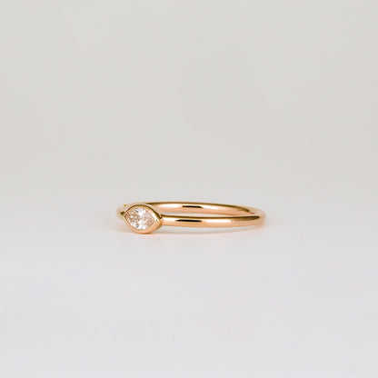 0.8 CT Marquise Cut Lab-Grown Diamond Bezel Engagement Ring