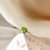 2.11 CT Heart Cut Three Stone August-Peridot Birthstone Engagement Ring