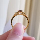 1.35 CT Oval Cut Cluster January-Garnet Birthstone Engagement Ring