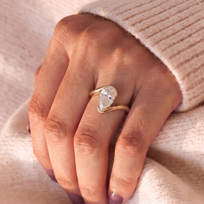2.5 CT Pear Cut Solitaire Lab-Grown Diamond Engagement Ring