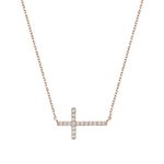 0.07 TCW Round Lab-Grown Diamond Cross Necklace 2