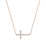 0.07 TCW Round Lab-Grown Diamond Cross Necklace 2