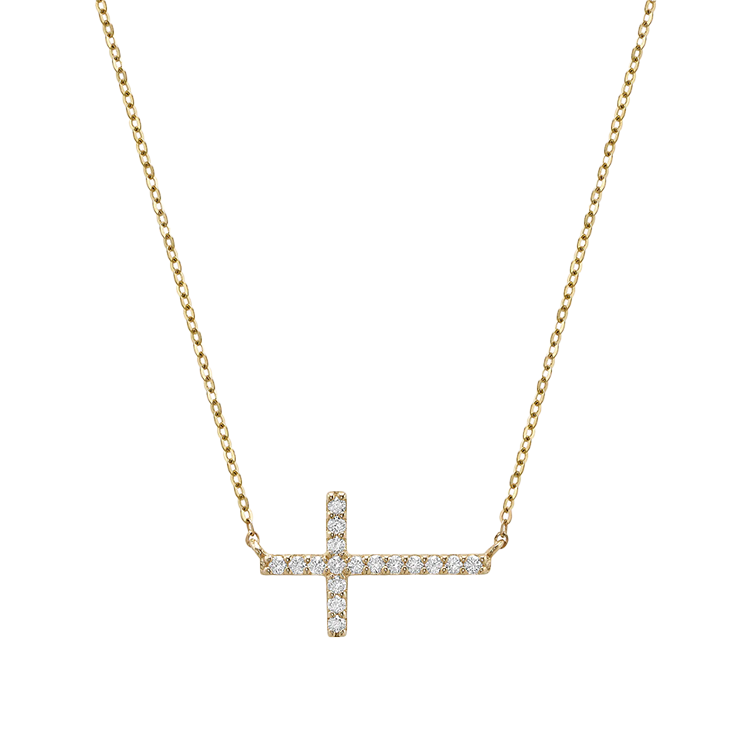 0.07 TCW Round Lab-Grown Diamond Cross Necklace 3