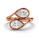 2 TCW Pear Cut Toi Et Moi Lab-Grown Diamond Engagement Ring
