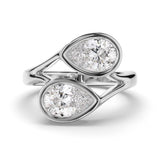 2 TCW Pear Cut Toi Et Moi Lab-Grown Diamond Engagement Ring