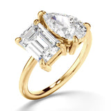 3.5 TCW Emerald & Pear Cut Toi Et Moi Lab-Grown Diamond Engagement Ring