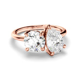 3 TCW Round & Pear Cut Toi Et Moi Lab-Grown Diamond Engagement Ring