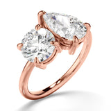 3 TCW Round & Pear Cut Toi Et Moi Lab-Grown Diamond Engagement Ring