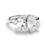 3 TCW Round & Pear Cut Toi Et Moi Lab-Grown Diamond Engagement Ring