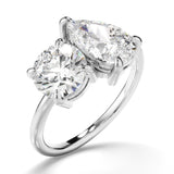 3 TCW Round & Pear Cut Toi Et Moi Lab-Grown Diamond Engagement Ring