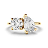 3 TCW Round & Pear Cut Toi Et Moi Lab-Grown Diamond Engagement Ring