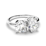 3 TCW Round & Oval Cut Toi Et Moi Lab-Grown Diamond Engagement Ring