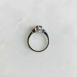 1.03 CT Hexagon Cut Three Stone February-Amethyst Birthstone Engagement Ring