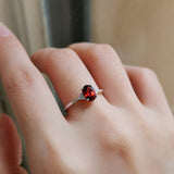 1.35 CT Oval Cut Cluster January-Garnet Birthstone Engagement Ring