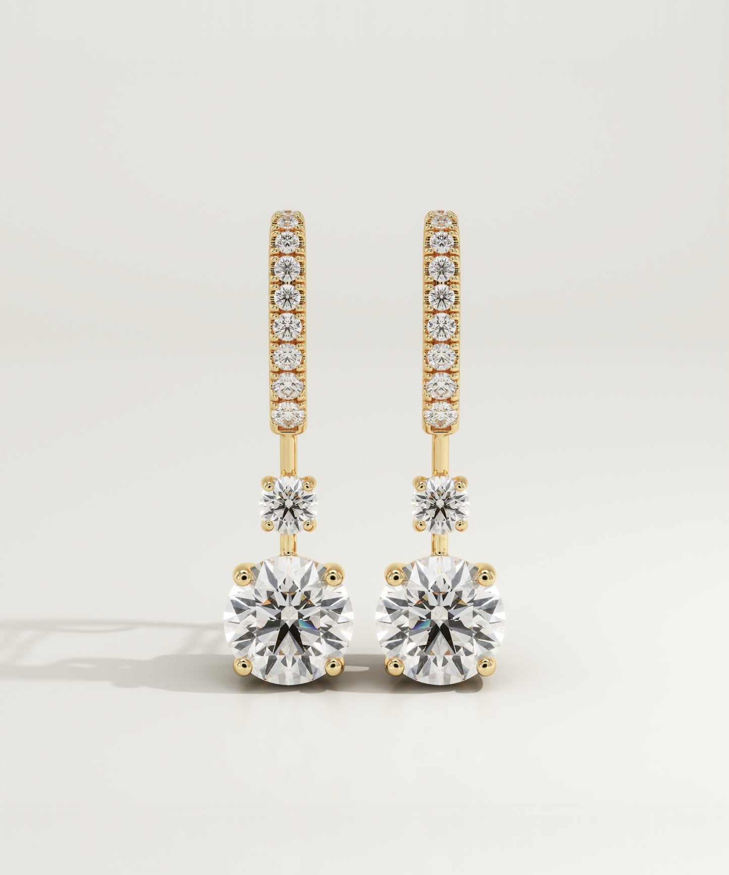 1.2 TCW Round Lab-Grown Diamond Drop Earrings
