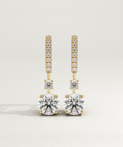 1.2 TCW Round Lab-Grown Diamond Drop Earrings