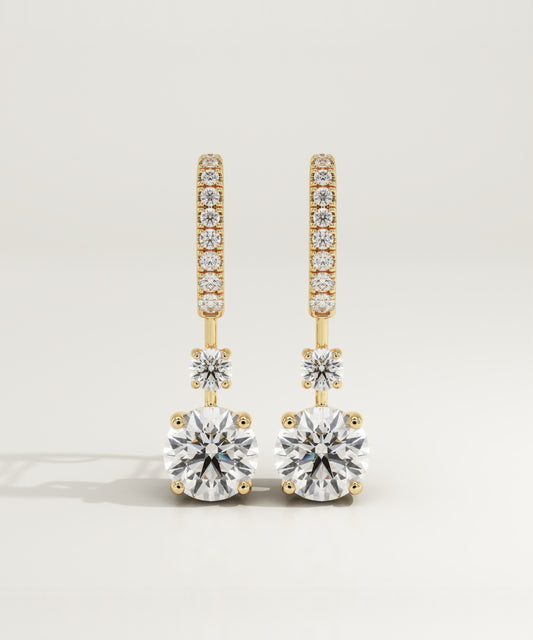1.2 TCW Round Lab-Grown Diamond Drop Earrings