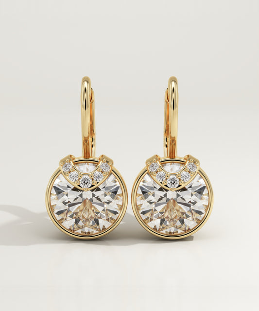 2 TCW Round Lab-Grown Diamond Drop Earrings
