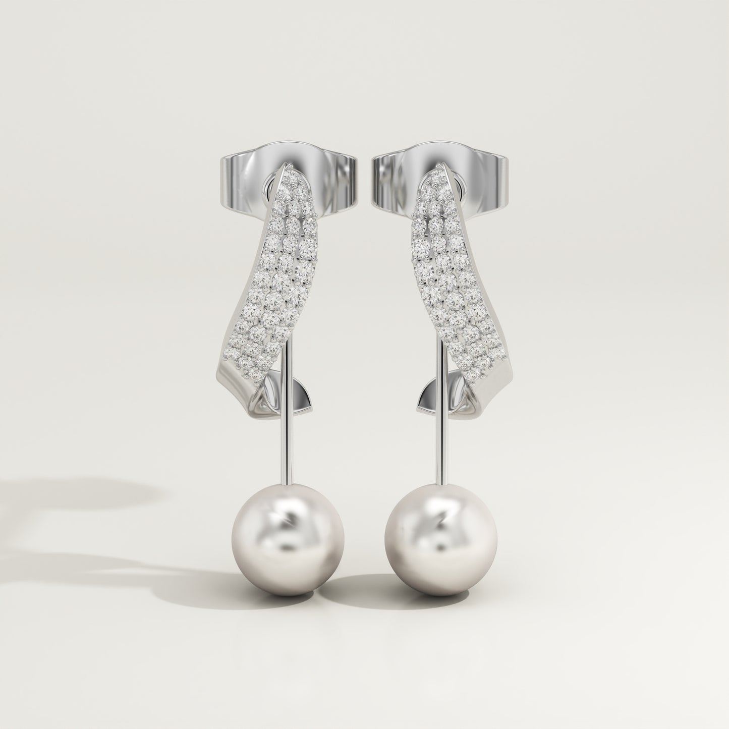 0.2 TCW Round June-Pearl Birthstone Drop Earrings