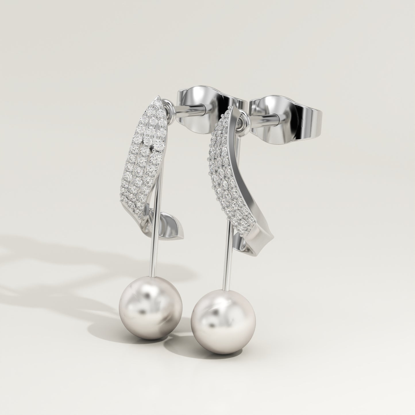 0.2 TCW Round June-Pearl Birthstone Drop Earrings