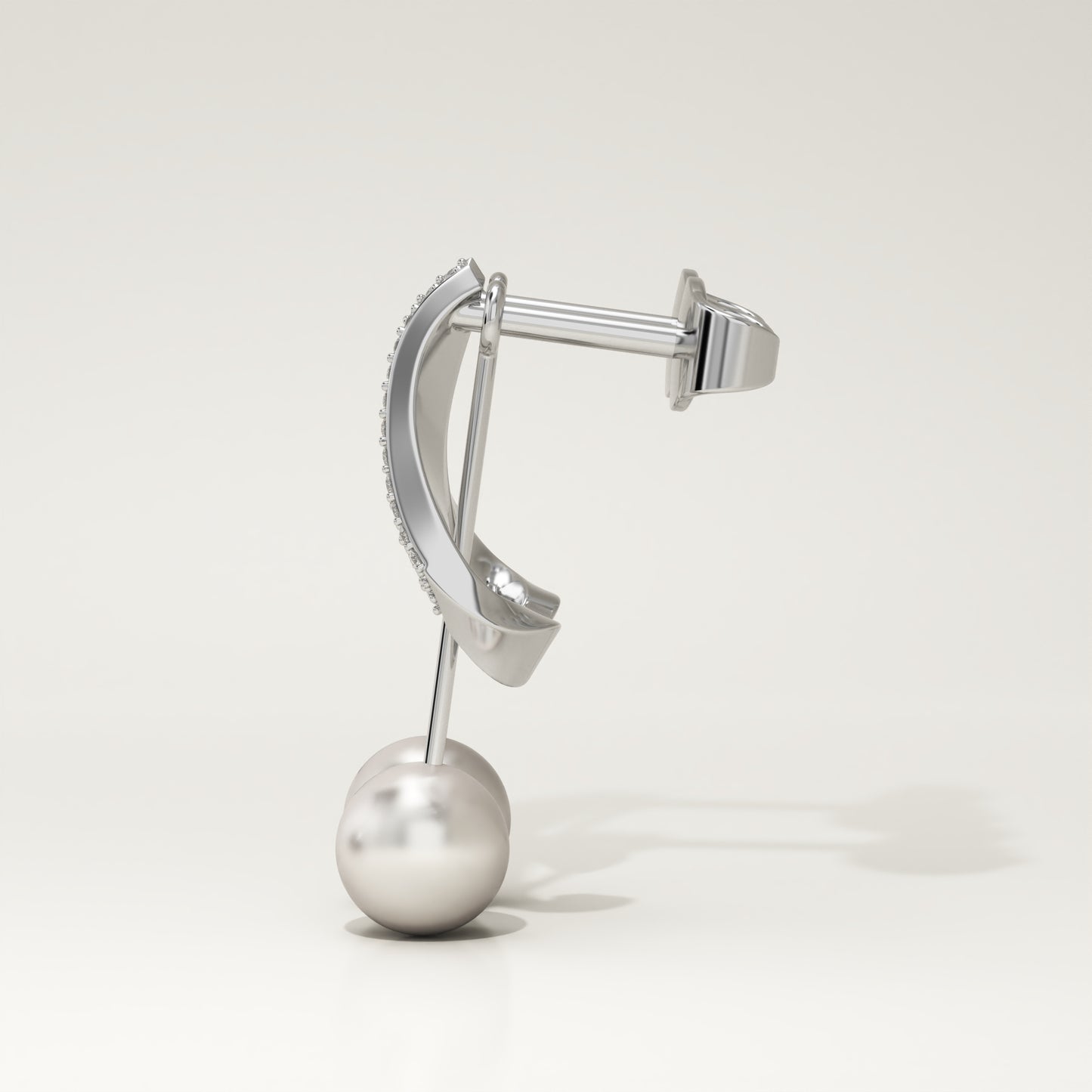 0.2 TCW Round June-Pearl Birthstone Drop Earrings