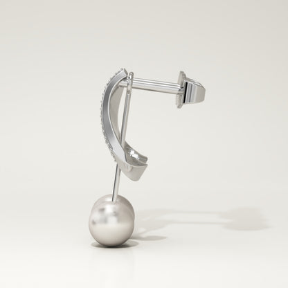 0.2 TCW Round June-Pearl Birthstone Drop Earrings