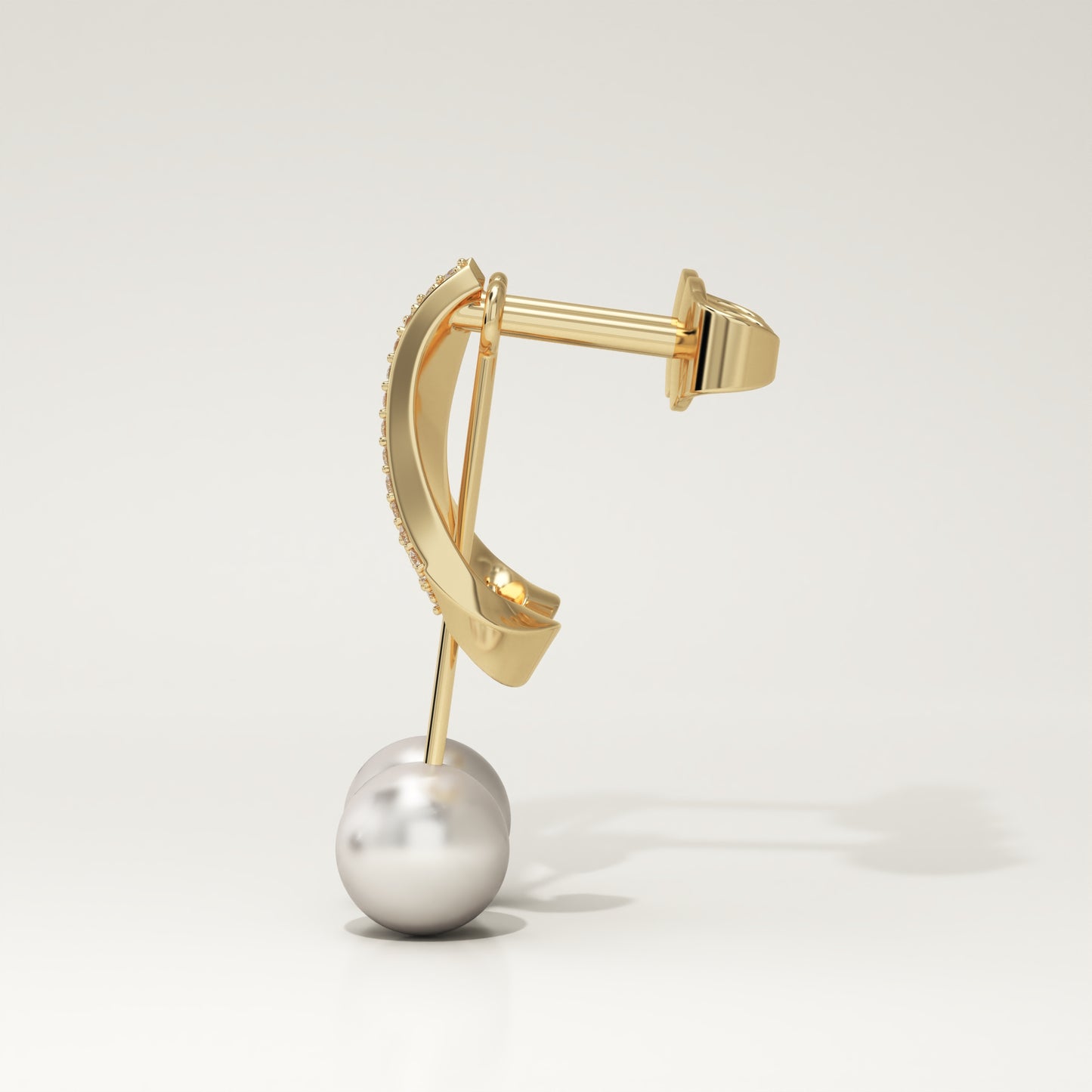 0.2 TCW Round June-Pearl Birthstone Drop Earrings
