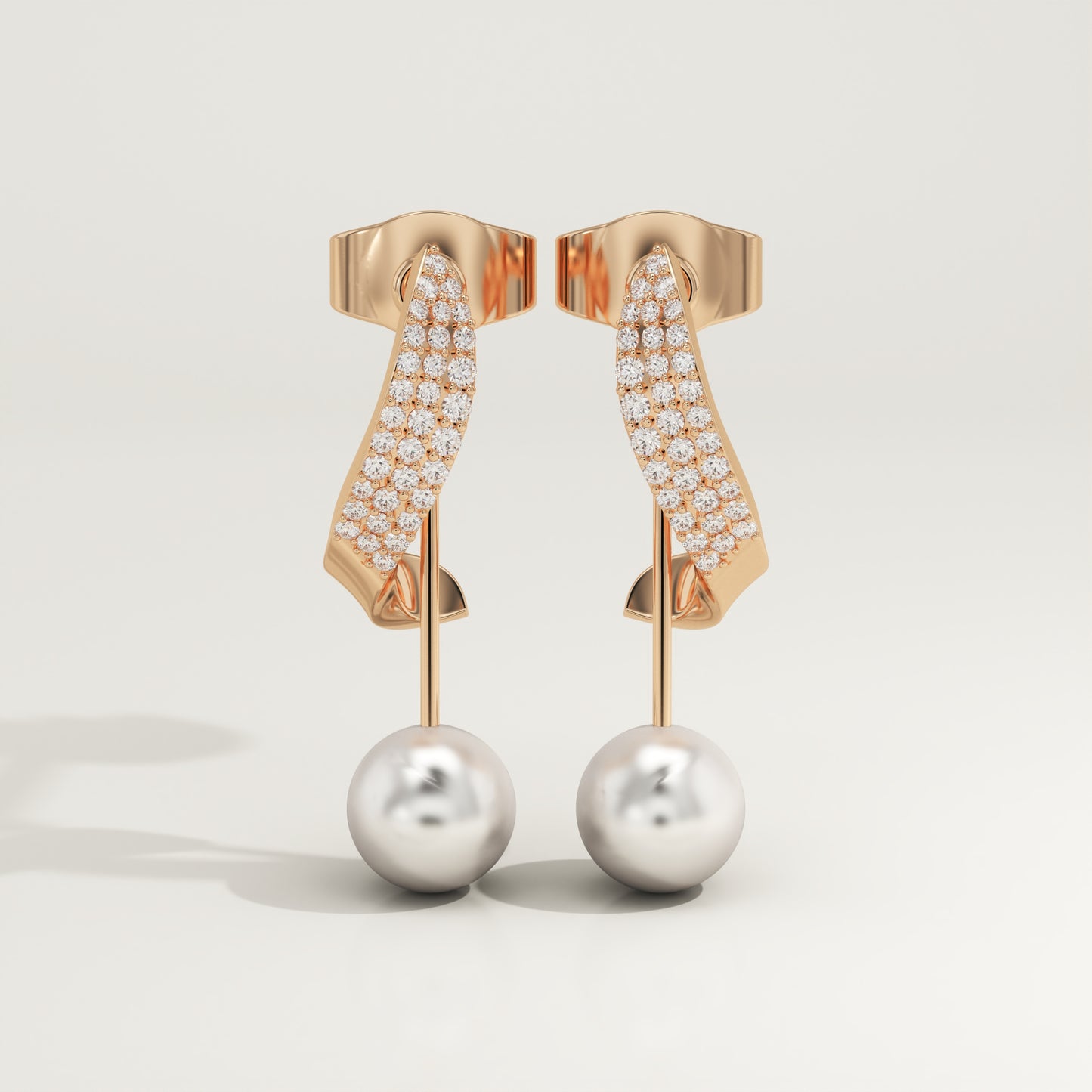 0.2 TCW Round June-Pearl Birthstone Drop Earrings