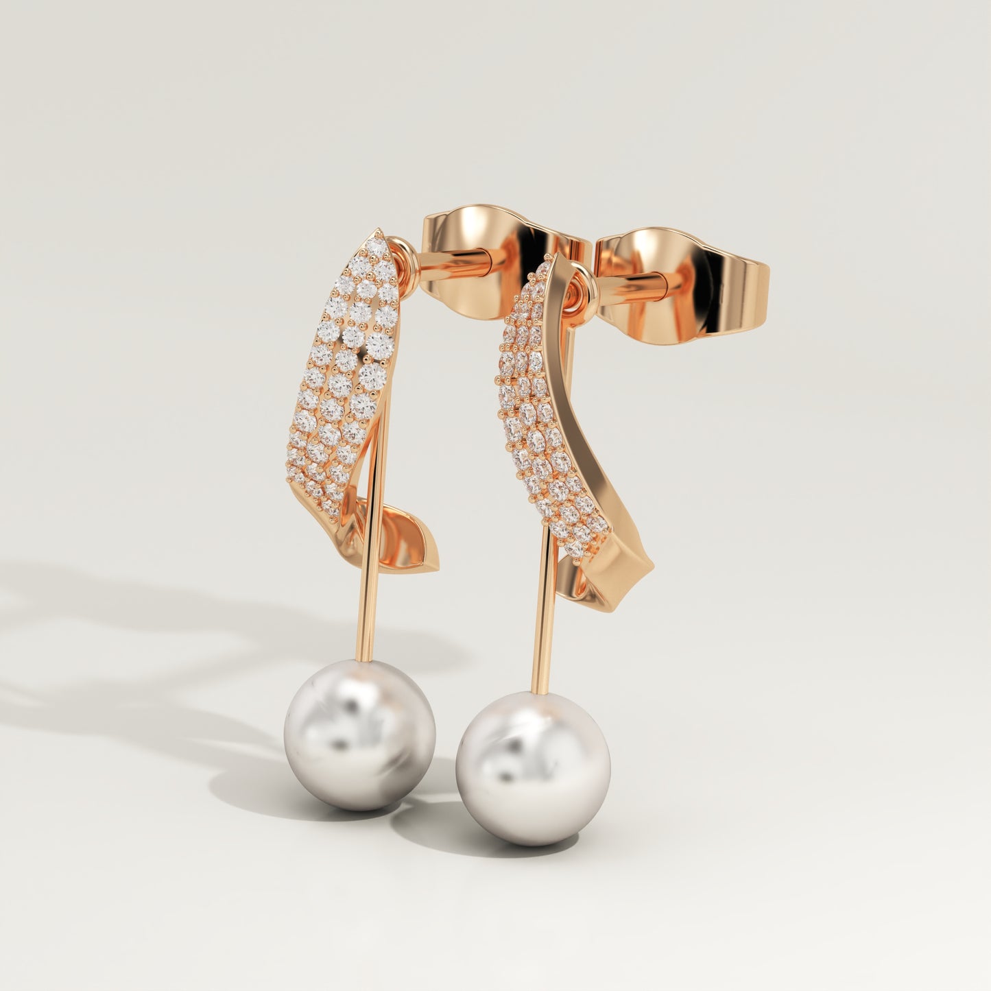 0.2 TCW Round June-Pearl Birthstone Drop Earrings