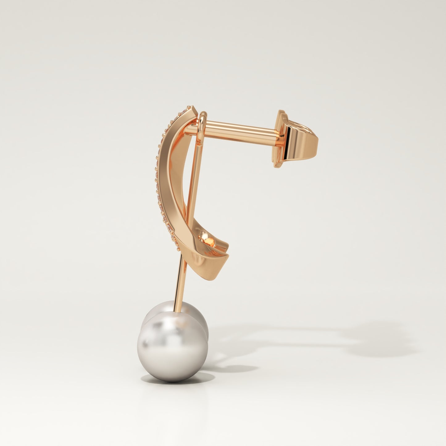 0.2 TCW Round June-Pearl Birthstone Drop Earrings