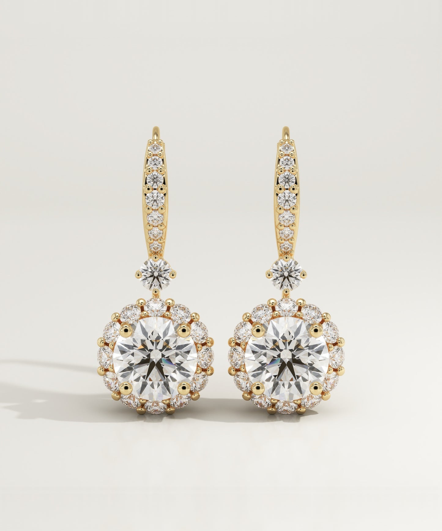 1.2 TCW Round Lab-Grown Diamond Drop Earrings