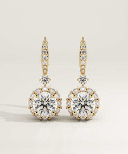 1.2 TCW Round Lab-Grown Diamond Drop Earrings