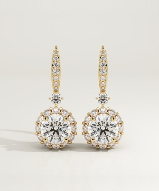 1.2 TCW Round Lab-Grown Diamond Drop Earrings