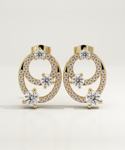 1.5 TCW Round Lab-Grown Diamond Dangle Earrings
