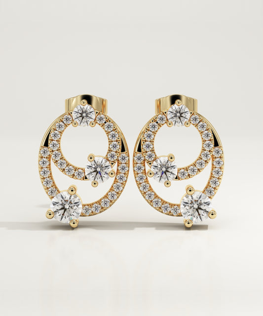 1.5 TCW Round Lab-Grown Diamond Dangle Earrings