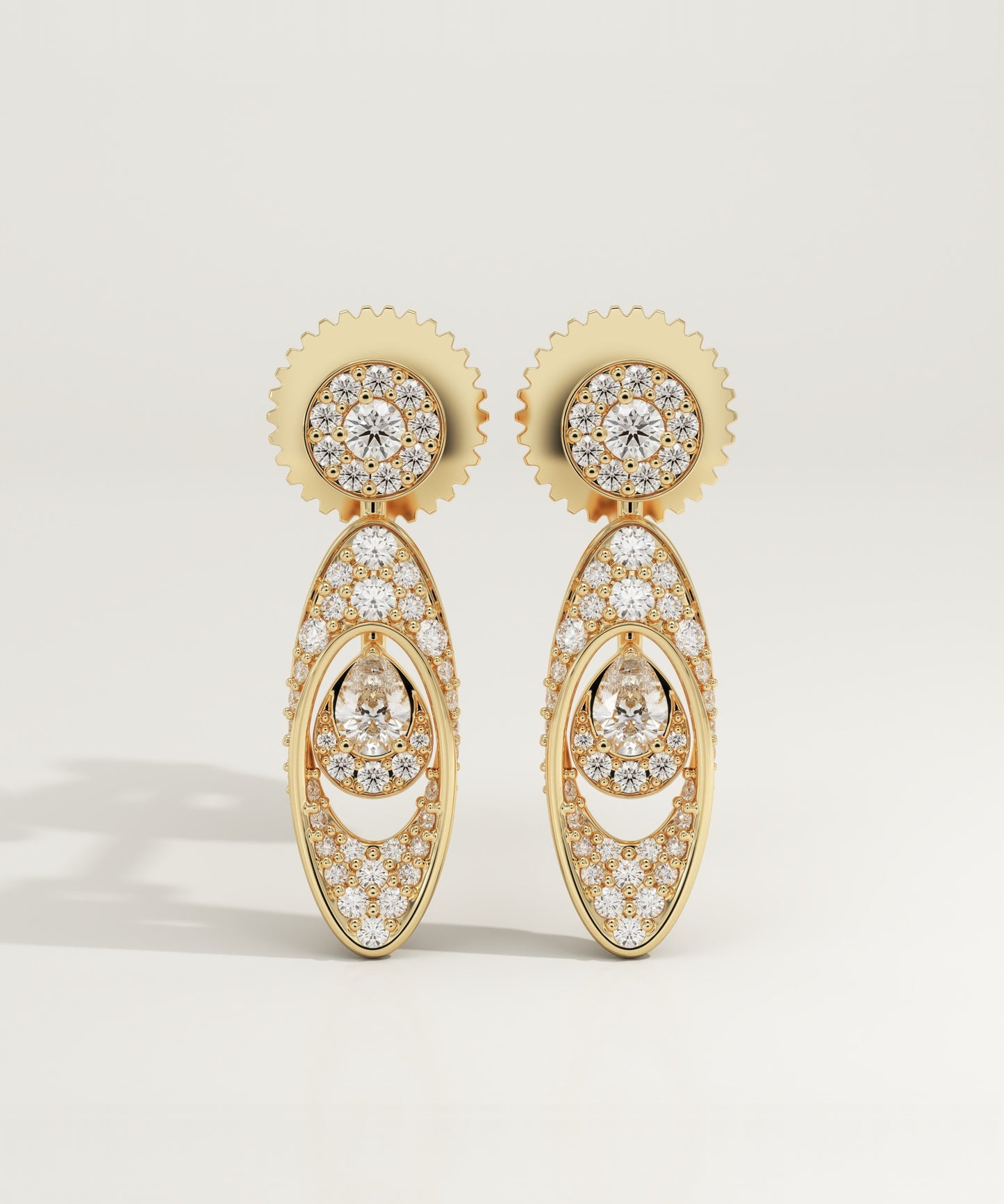 2 TCW Round Lab-Grown Diamond Drop Earrings