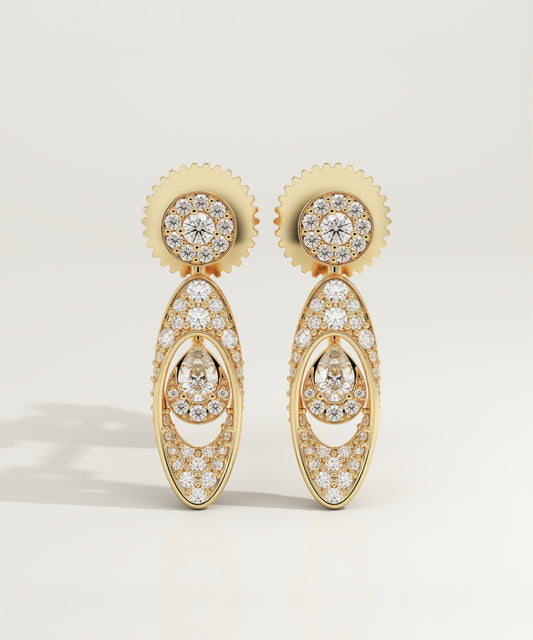 2 TCW Round Lab-Grown Diamond Drop Earrings