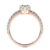 1 CT Heart Cut Pave Lab-Grown Diamond Engagement Ring
