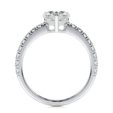 1 CT Heart Cut Pave Lab-Grown Diamond Engagement Ring