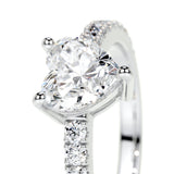 1 CT Heart Cut Pave Lab-Grown Diamond Engagement Ring