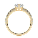 1 CT Heart Cut Pave Lab-Grown Diamond Engagement Ring