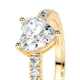 1 CT Heart Cut Pave Lab-Grown Diamond Engagement Ring